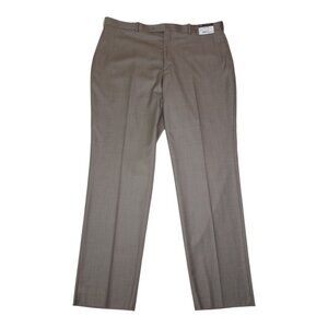 Caravelli Mens Tan Dress Pants 48R Not Hemmed Flat Front Designed In Italy